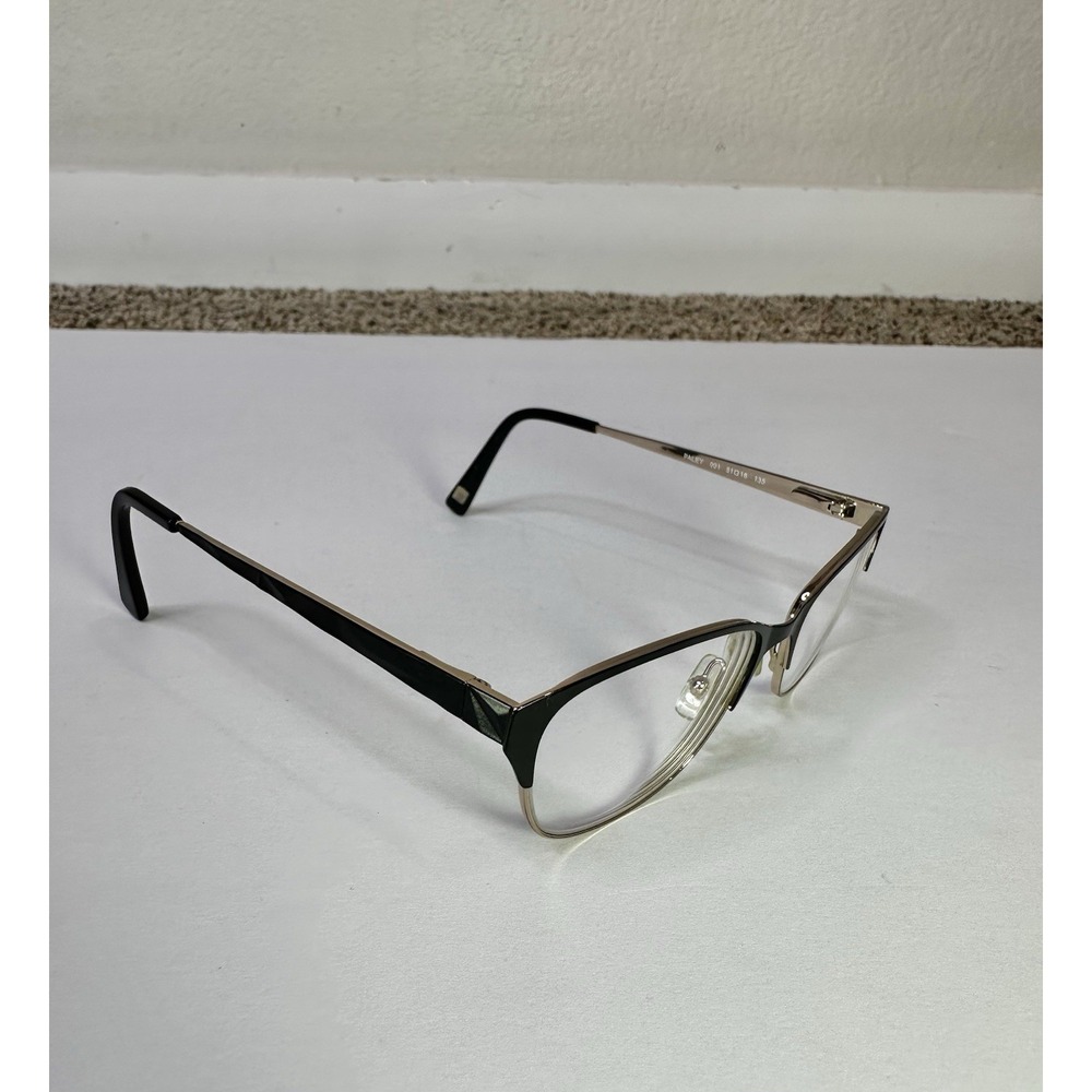 MARCHON NYC East Side Paley 001 FRAMES ONLY Black Gold Eyeglasses 51-16-135